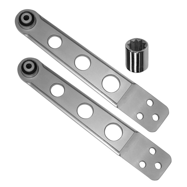SPC Performance Bras de suspension inférieurs arrière anodisés argent 02-06 Honda CR-V/Acura RSX/03-10 Element