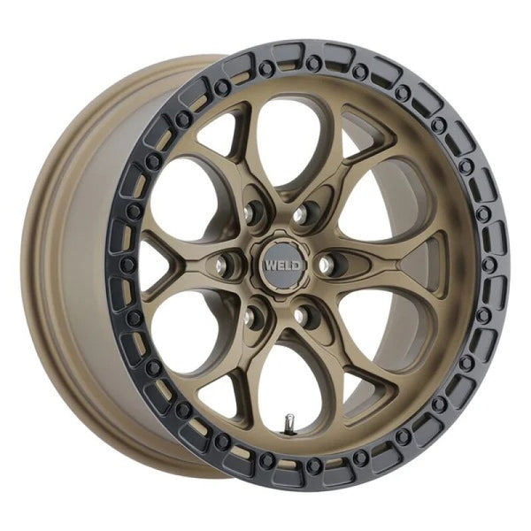Weld Roue W106 Ledge 6 17x9 / 6x135 BP / ET-12 / 4.50 po BS / alésage 87.1 - bronze satiné / anneau noir satiné
