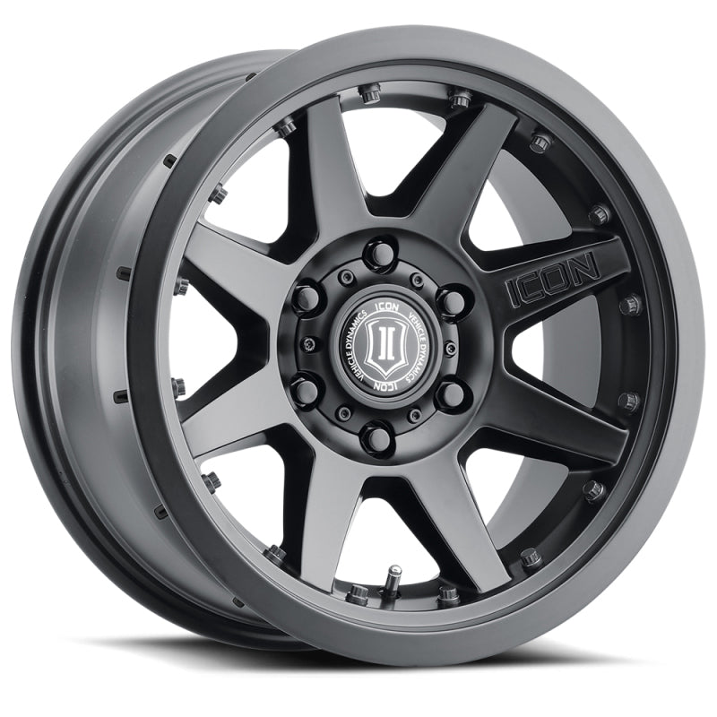 ICON Roue Rebound Pro 17x8.5 6x135 déport 6mm 5 po BS alésage 87.1mm - noir satiné
