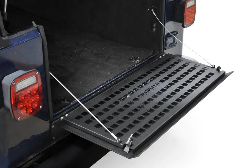 JKS Manufacturing Drop Down Tailgate with Molle Rack | Jeep Wrangler YJ/TJ