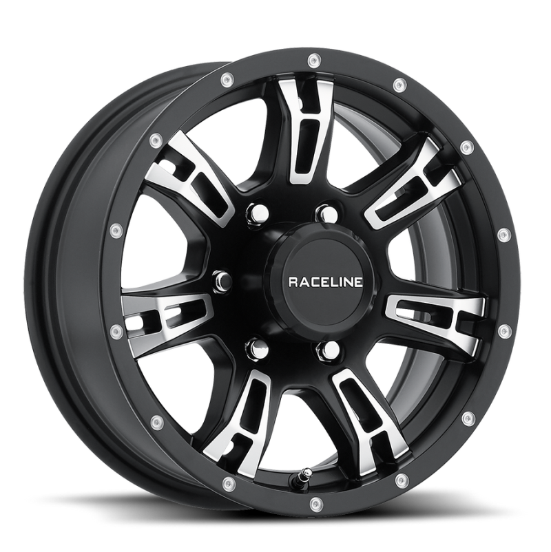 Raceline 840 Arsenal Wheel 16x6 in / 6x139.7 BP / 0mm Offset / 4.25mm Bore - Black & Machined (840-66060)