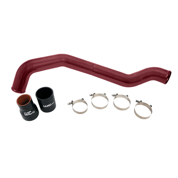 Wehrli Tuyau de refroidisseur intermédiaire côté conducteur 3 po 04.5-10 Chevrolet 6.6L LLY/LBZ/LMM Duramax - rouge WCFab