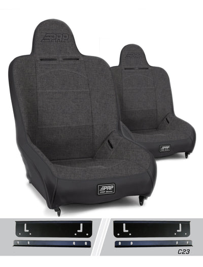 PRP 97-02 Jeep Wrangler TJ Premier High Back Suspension Seats Kit (Pair) - Gray