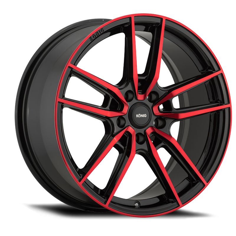 Konig Roue Myth 18x8 5x108 ET43 - noir brillant avec vernis teinté rouge