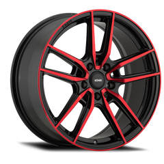 Konig Roue Myth 18x8 5x112 ET43 - noir brillant avec vernis teinté rouge