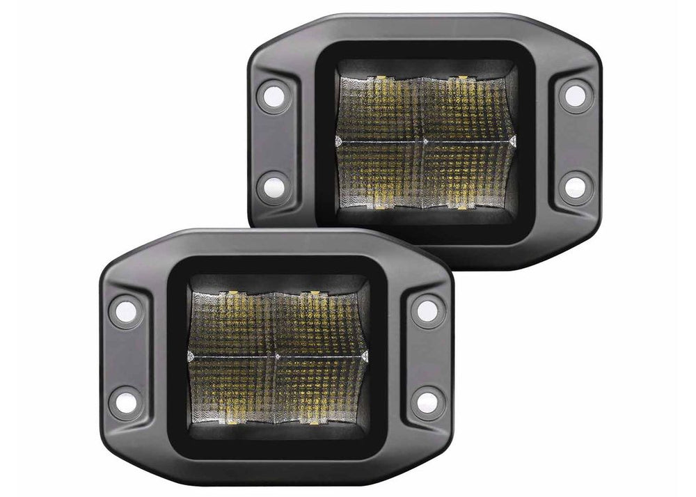 Go Rhino Blackout Series Flush Mount 3X3 Cube Flood Light Kit Blk