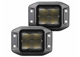 Go Rhino Xplor Blackout Series Cube LED Flood Light Kit (Flush Mount) 3x3 - Blk (Pair) (750400321FCF)