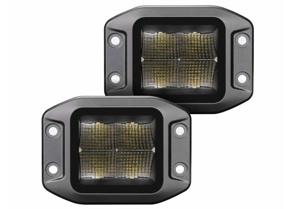 Go Rhino Blackout Series Flush Mount 3X3 Cube Flood Light Kit Blk