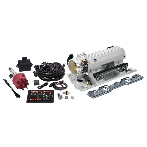 Edelbrock Système EFI Pro Flo 4 XT à injection séquentielle par orifice SBC Vortec/E-Tec 550 ch max 29lb/hr - fini satiné