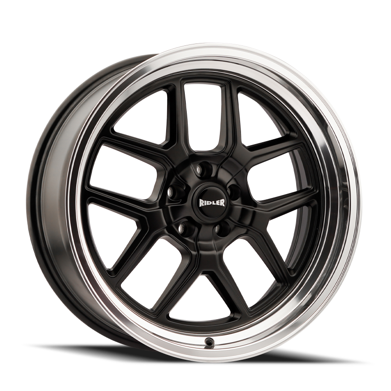 Ridler Roue 610 17x7 / 5x120.65 BP / déport 0mm / moyeu 83.82mm - noir mat poli