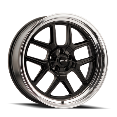 Ridler 610 17x7 / 5x120.65 BP / 0mm Offset / 83.82mm Hub Matte Black Polished Wheel