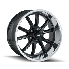 Ridler 650 18x8 / 5x120.65 BP / 0mm Offset / 83.82mm Hub Matte Black Polished Wheel