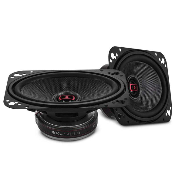 DS18 4x6in 60 Watts RMS 3 ohm 2-Way Coaxial Speakers And Component System w/ Fiberglass Cone