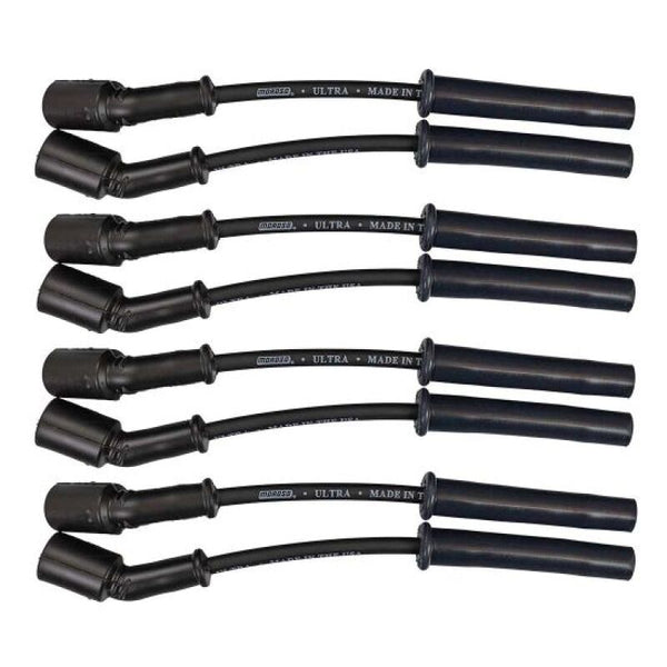 Moroso GM LS 5.7L/6.0L/6.2L/7.0L Ultra 350 8mm Multi-Angle Boot Ignition Spark Plug Wire Set - Black