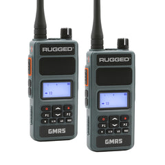 Rugged Radios Radio portative GMRS 5W GMR5-X - étanche avec batterie XL - paquet de 2