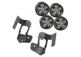 Rugged Ridge 07-18 Jeep Wrangler JK Textured Black Round A-Pillar LED Light Mount Kit (1123234)