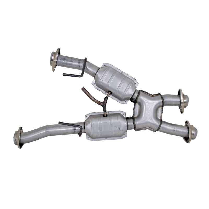 BBK Tuyau intermédiaire court en X avec convertisseurs catalytiques 2-1/2 pour collecteurs à tubes longs de boîte automatique 79-93 Mustang 5.0