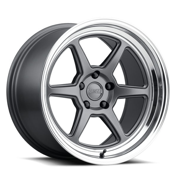Kansei Roue K14G Roku 18x8.5 po / 5x100 / déport 35mm / alésage 73.1mm - gris et lèvre usinée