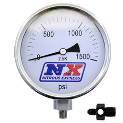Nitrous Express Manomètre de pression d'oxyde nitreux 4 po - haute précision 4AN