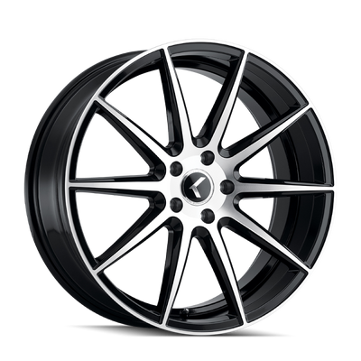 Kraze KR194 Cosmos 18x8 / 5x120 BP / 40mm Offset / 74.1mm Hub Gloss Black Machined Wheel