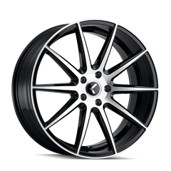 Kraze KR194 Cosmos 17x8 / 5x114.3 BP / 38mm Offset / 72.62mm Hub Gloss Black Machined Wheel