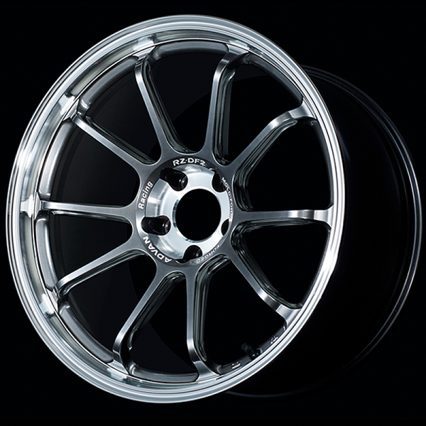 Advan RZ-DF2 19x9.5 / +29 Offset / 5x114.3 / 73mm Bore / Diamond Cut and Hyper Platinum Black