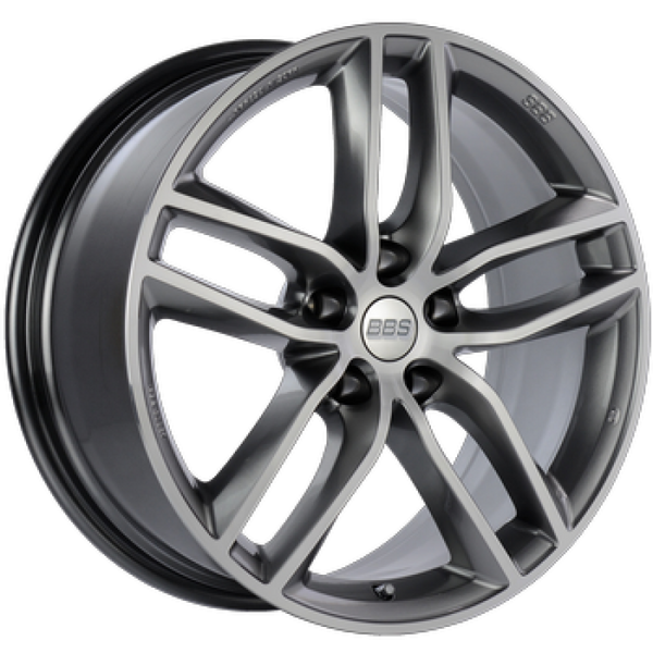 BBS Roue SX 20x9 5x112 ET33 alésage central 66.5mm - platine brillant avec face taillée au diamant
