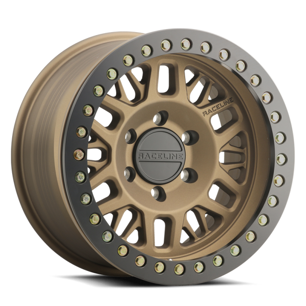 Raceline Roue à verrouillage de talon RT951B Ryno 17x9 po / 6x139.7 / déport -38mm / alésage 106.1mm - bronze avec anneau noir