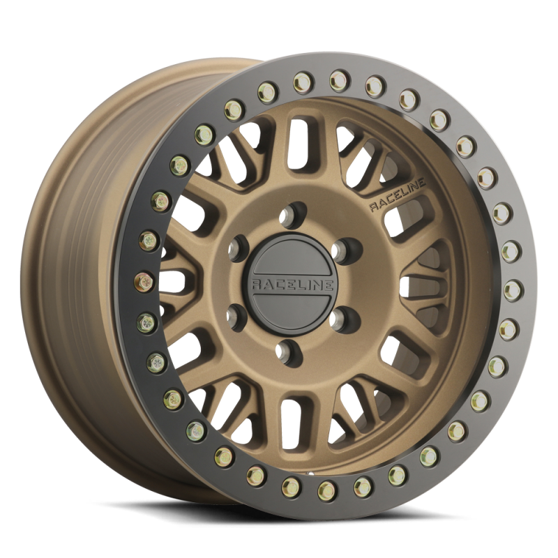 Raceline Roue à verrouillage de talon RT951B Ryno 17x9 po / 6x135 / déport -12mm / alésage 87.1mm - bronze avec anneau noir