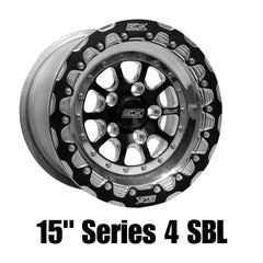 Belak Roue 15x8 / espacement arrière 5 po / 5x114.3 / plateau de montage haut / Series 4 - bloque-talon simple