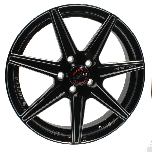 Race Star Roue 72 ValStar 17x4.5 / 5x4.75BC / 2BS / 3.072 po CB / noir avec accents usinés