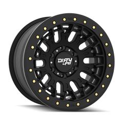 Dirty Life DT-3 17X9 6x139.7 -12 Offset - Satin Black w/ Simulated Beadlock