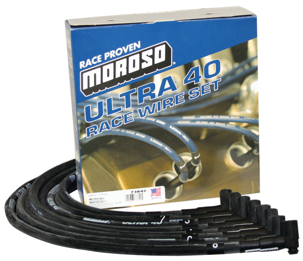 Moroso Jeu de fils d'allumage Chevrolet Small Block (avec Jesel) - Ultra 40 - gainé - 90 degrés - noir