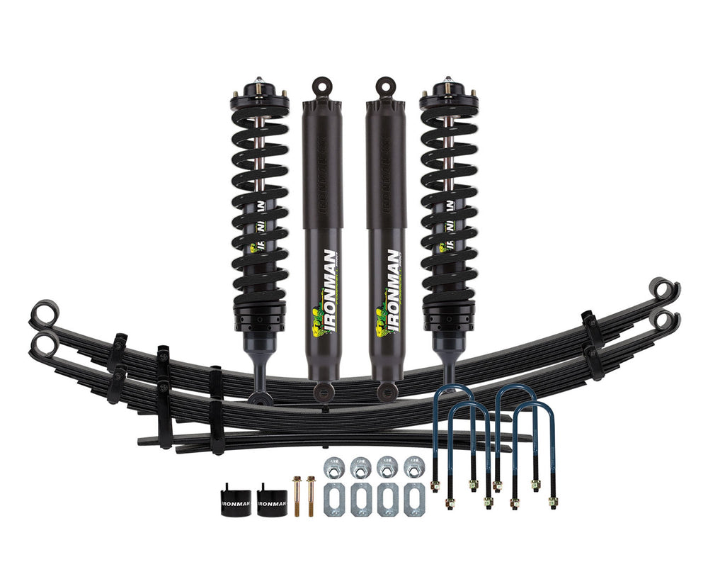 Ironman 4x4 3" Foam Cell Pro Lift Kit, Stage 1 — 2021+ Ford F-150 — Front Medium / Rear Extra Heavy Load, Black Springs (FOR015BDKPS1P-B)