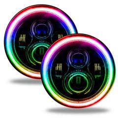 Oracle Phares à DEL haute puissance 7 po - lunette noire - ColorSHIFT