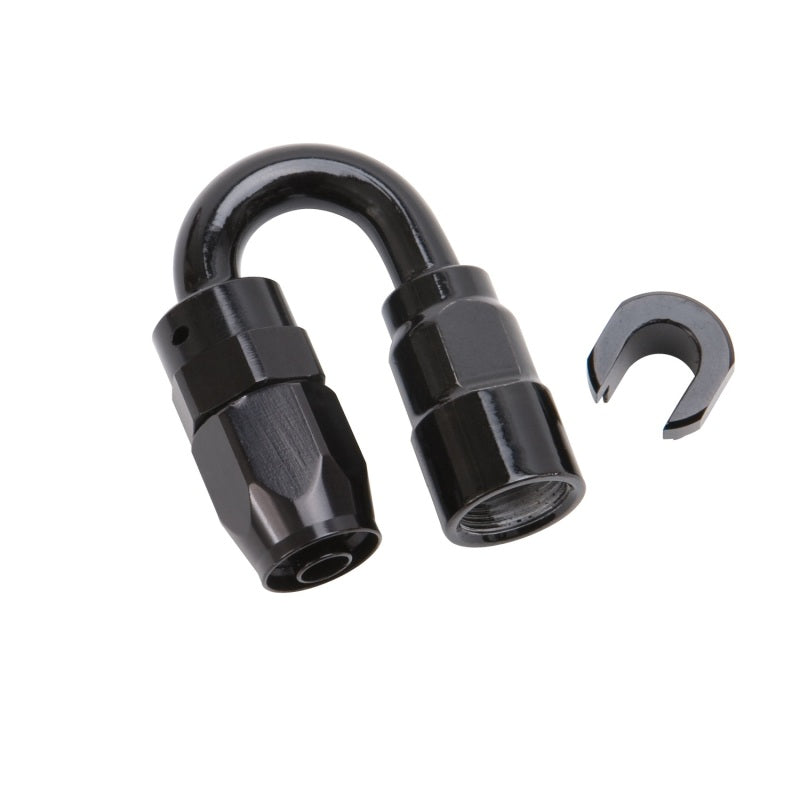 Russell Performance Embout de tuyau noir 180 degrés à déconnexion rapide SAE femelle de 5/16 po vers tuyau -6