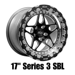 Belak Roue 17x10.5 / espacement arrière 8.25 po / 5x114.3 / plateau de montage bas / Series 3 - bloque-talon simple