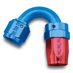 Russell Performance Embout de tuyau pivotant -10 AN rouge/bleu à pleine circulation 150 degrés (avec rayon de 15/16 po)
