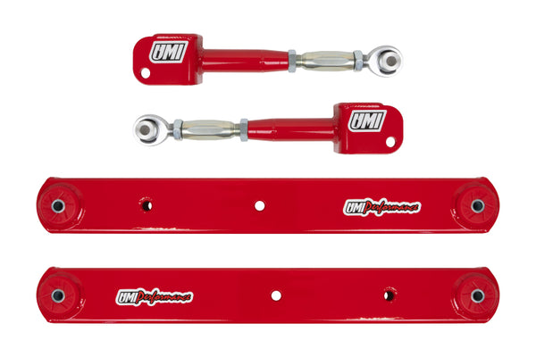 UMI Performance 64-67 GM A-Body Rear Control Arm Kit Fully Boxed Lowers Adjustable Uppers