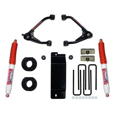 Skyjacker Ensemble de rehaussement 3.5-4 po avec bras de suspension supérieurs 2007-2013 GM 1500 4WD avec amortisseurs arrière Hydro 7000