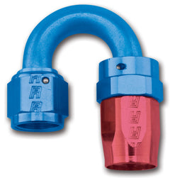 Russell Performance Embout de tuyau pivotant -6 AN rouge/bleu à pleine circulation 180 degrés (avec rayon de 9/16 po)