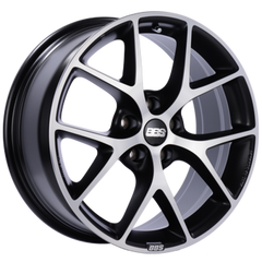 BBS Roue SR 19x8.5 5x114.3 ET35 - noir satiné, face taillée au diamant - PFS/agrafe 82mm requis
