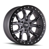Dirty Life Roue 9303 DT-1 17x9/5x127/déport -12mm/moyeu 78.1mm - gris métal mat - anneau anti-rayures simulé
