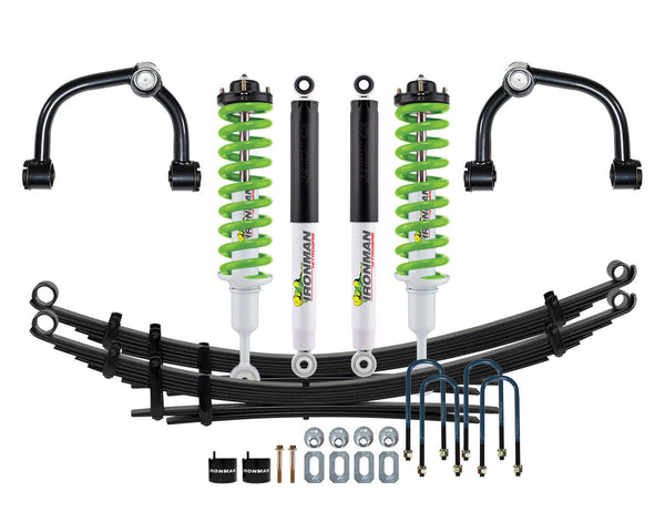 Ironman 4x4 3" Nitro Gas Lift Kit, Stage 2 — 2021+ Ford F-150 — Upper Control Arms, Front Light / Rear Light Load, Green Springs (FOR015AAKGS2P-G)