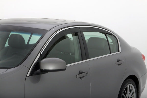 Husky Liners Low Profile Ventvisor Deflector - Smoke with Chrome Trim - Outside Mount - 6 pc.