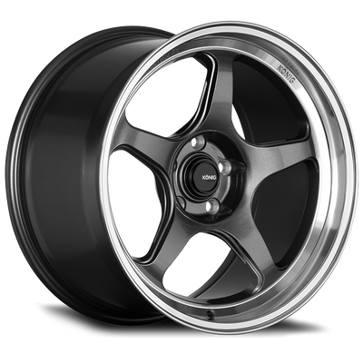 Konig Roue Hyperspec 19x9.5A 5x114.3 ET35 - anthracite métallisé avec rebord usiné miroir (talon moleté)