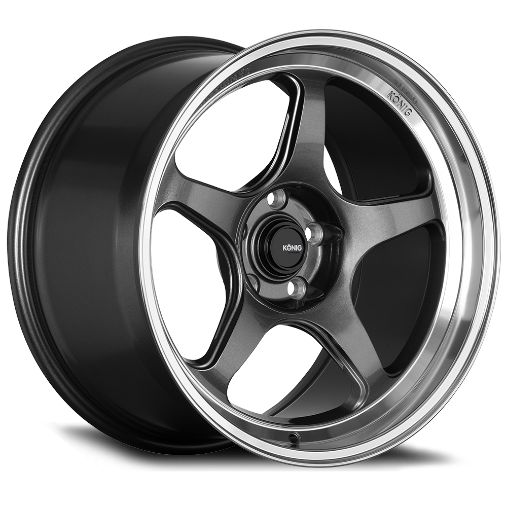 Konig Roue Hyperspec 17x9 5x100 ET40 - anthracite métallisé avec rebord usiné miroir (talon moleté)