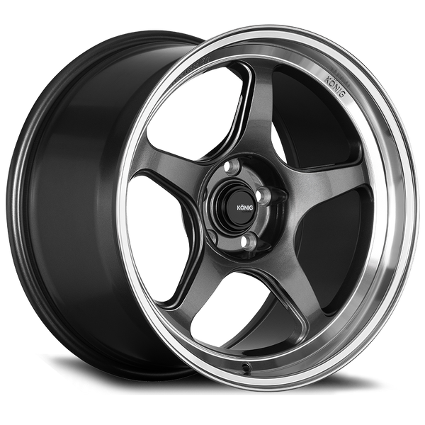 Konig Hyperspec 17x9 5x100 ET40 Anthracite Metallic Wheel w/ Mirror Machined Lip (Knurled Bead)