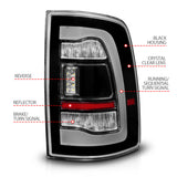 ANZO USA - RAM 1500 09-18, 2500/3500 10-18 LED TAIL LIGHTS BLACK CLEAR LENS W/ SQTL SIGNAL - 311469