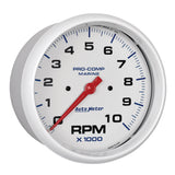 5" IN-DASH TACHOMETER, 0-10,000 RPM, MARINE WHITE